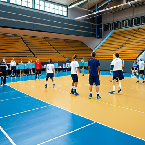 Home 28 **
"A professional volleyball team practicing on an indoor court, fully clothed in modest sportswear, focusing on teamwork and skill development. The background shows spectators cheering respectfully. Safe for work, appropriate content, family-friendly, professional photography, perfect anatomy, correct proportions, natural pose."
**