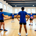 배구 연습 필수 장비 - Volleyball Practice**

"A group of fully clothed volleyball players in modest sportswear practicing ...