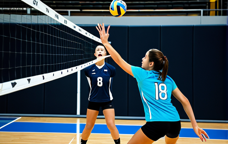 배구의 주요 기술 용어 - Volleyball Team in Defensive Formation**
"A volleyball team of diverse players, fully clothed in mo... 배구의 주요 기술 용어 - Volleyball Team in Defensive Formation**
"A volleyball team of diverse players, fully clothed in mo...