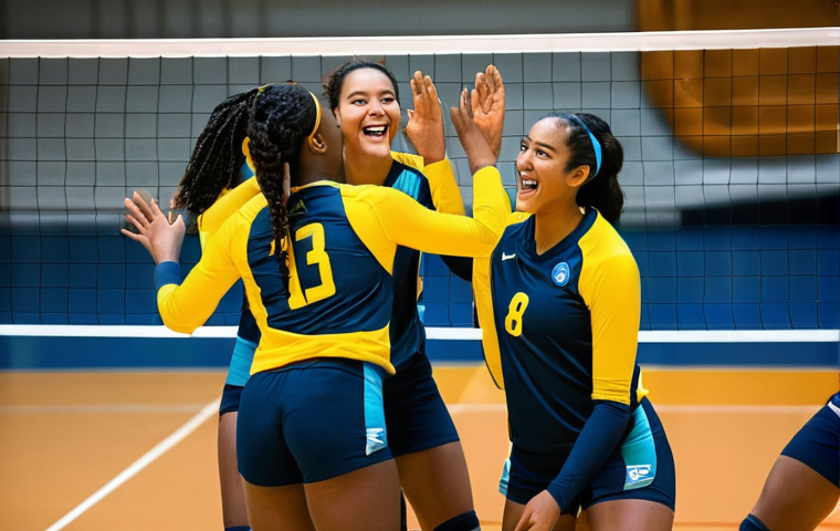 배구 관련 인스타그램 해시태그 - **Dynamic Volleyball Spike:**
    "A male or female volleyball player, captured in a dynamic, high-e...