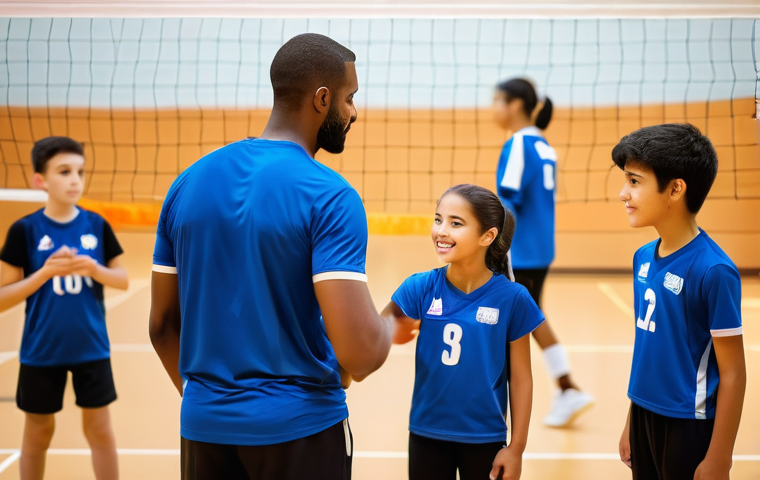 배구 관련 인스타그램 해시태그 - **Team Volleyball Celebration:**
    "A joyous and heartwarming scene of a diverse group of male and...