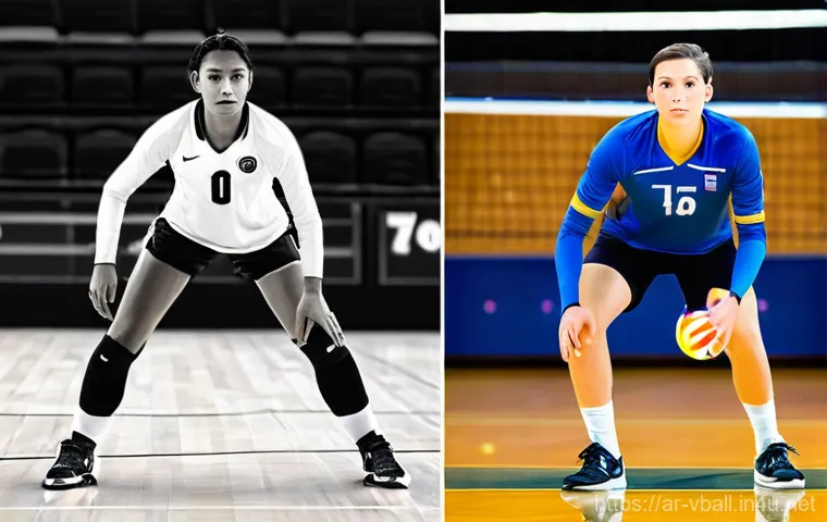 배구 장비의 발전사 - **The Evolution of the Volleyball Ball:** A side-by-side comparison. On the left, a sepia-toned imag...