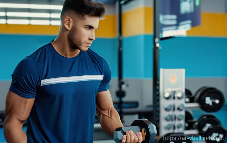 배구 경기 중 손목 보호 - **Prompt:** A dynamic, close-up shot of a female volleyball player in a well-lit indoor court, mid-a...