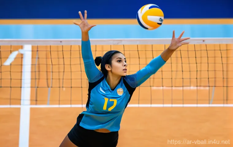 배구 관련 온라인 강의 - A young male volleyball player, of Arab descent, is intensely focused on an online training session ...