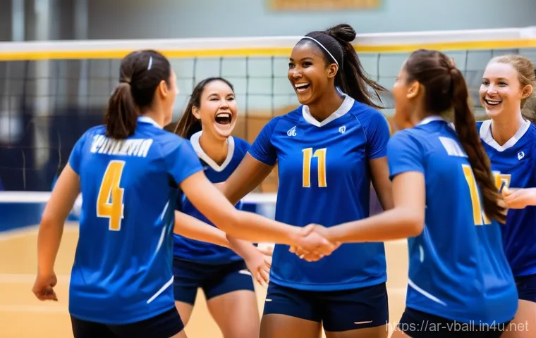 배구 규칙 해설서 - **Intense Spike and Block Battle**
    A dramatic, medium close-up shot focusing on the critical mom...