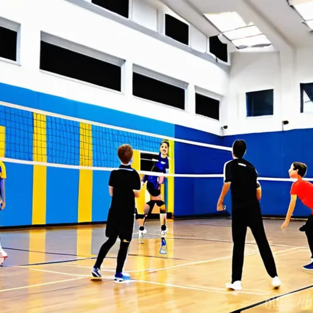 배구 교실 찾는 법 - **Prompt 1: A Welcoming Volleyball Club for New Enthusiasts**
"A vibrant, brightly lit indoor vo...