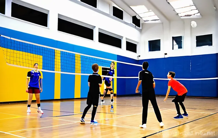 배구 교실 찾는 법 - **Prompt 1: A Welcoming Volleyball Club for New Enthusiasts**
"A vibrant, brightly lit indoor vo...