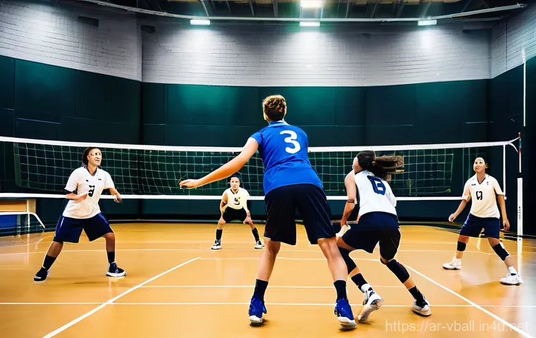 배구 교실 찾는 법 - **Prompt 2: Camaraderie and Joy on the Volleyball Court**
    "A diverse group of mixed-gender adult...