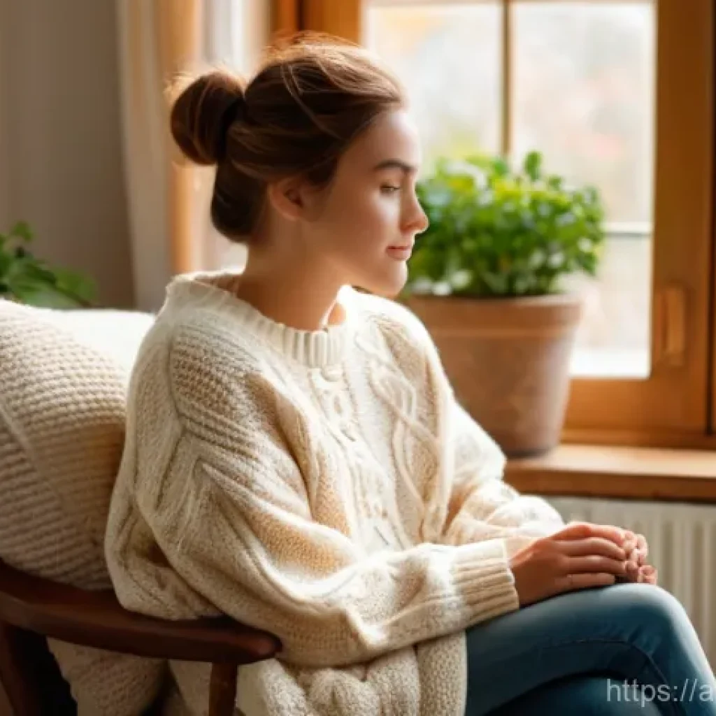 배구 경기 관람의 재미 - **Prompt 1: Cozy Autumn Afternoon**
A young woman, approximately 20-25 years old, with warm brow...