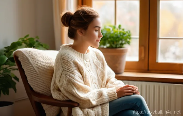 배구 경기 관람의 재미 - **Prompt 1: Cozy Autumn Afternoon**
A young woman, approximately 20-25 years old, with warm brow...