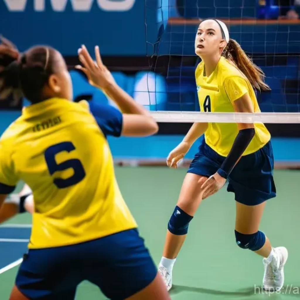 배구 초보를 위한 책 - **Prompt 1: Dynamic Game Action**
"A thrilling, high-energy indoor volleyball match scene. The i...