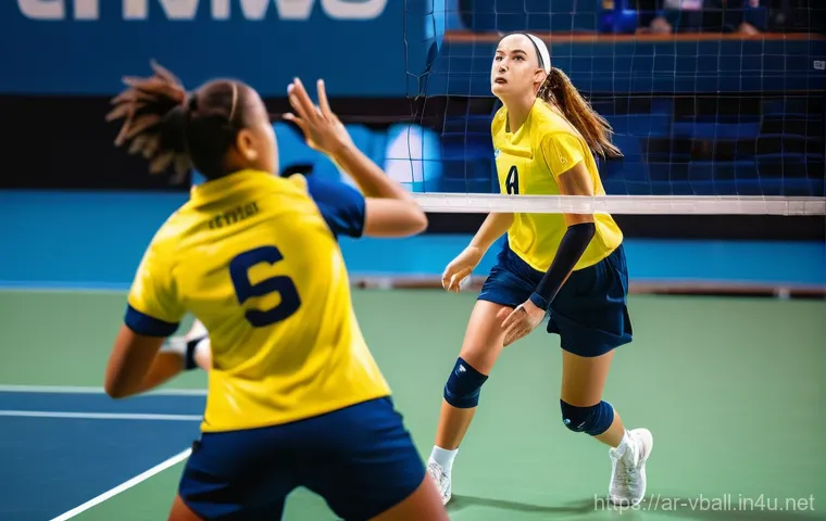 배구 초보를 위한 책 - **Prompt 1: Dynamic Game Action**
"A thrilling, high-energy indoor volleyball match scene. The i...