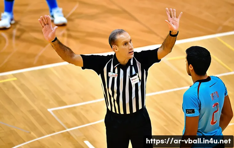 배구 심판 규칙과 제스처 - **Prompt 1: The Silent Language of the Referee**
"A dynamic, medium-shot image capturing a profe...