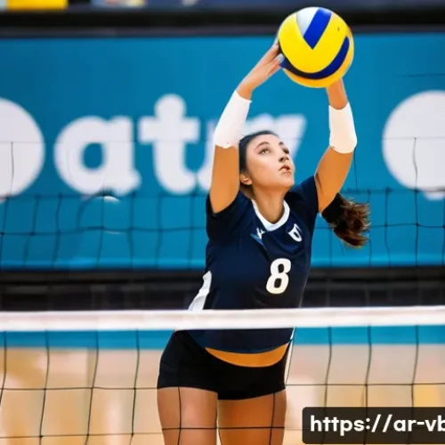 Home 22 배구 경기 중 스킬 향상 - **A dynamic, action-shot of a young adult female volleyball player executing a powerful jump serve.*...