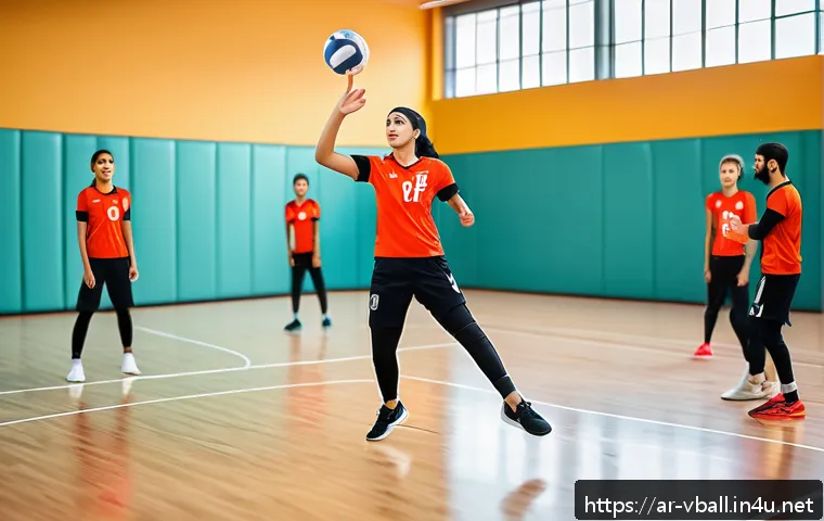 배구 관련 인기 도서 - A vibrant volleyball training scene set in a modern indoor gym with Arabic cultural decorations visi...