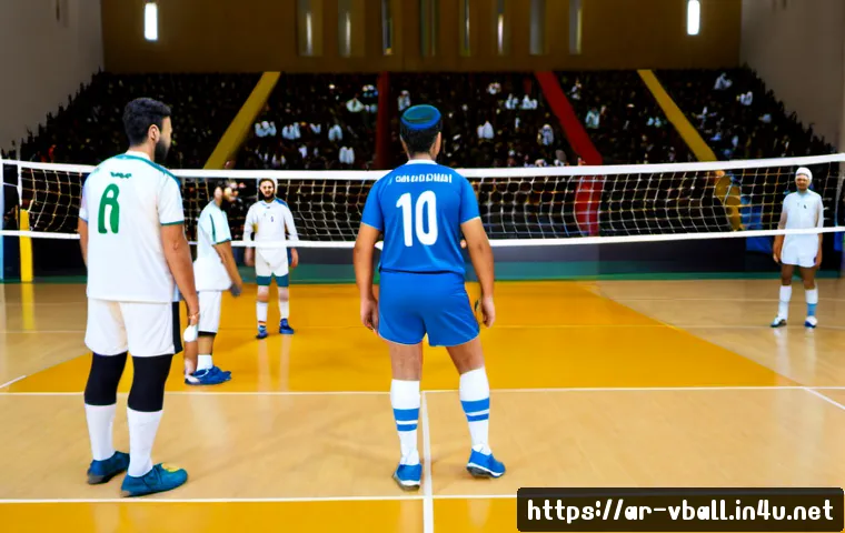 배구 규칙 변경 역사 - Photorealistic split-era volleyball court scene showing the evolution of rules: vintage 1960s-style ...